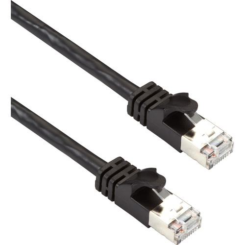 Black Box GigaTrue Cat.6a (F/UTP) Patch Network Cable - 10 ft Category 6a Network Cable for Network Device - First End: 1 x RJ-45 Network - Male - Second End: 1 x RJ-45 Network - Male - Patch Cable - Shielding - Gold Plated Contact - CM - 26 AWG - Black