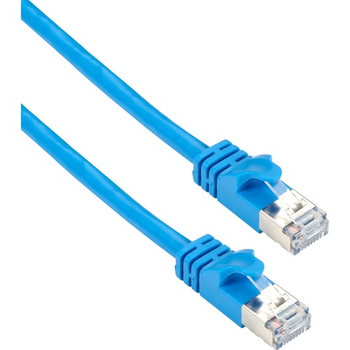 Black Box GigaTrue Cat.6a (F/UTP) Patch Network Cable - 25 ft Category 6a Network Cable for Network Device - First End: 1 x RJ-45 Network - Male - Second End: 1 x RJ-45 Network - Male - Patch Cable - Shielding - Gold Plated Contact - CM - 26 AWG - Blue