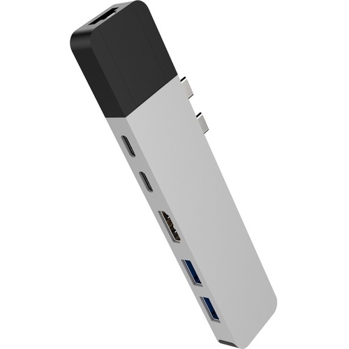 HyperDrive NET GN28N-SILVER Docking Station - for Notebook - 100 W - USB Type C - 5 x USB Ports - USB Type-C - Network (RJ-45) - HDMI - Thunderbolt - Wired
