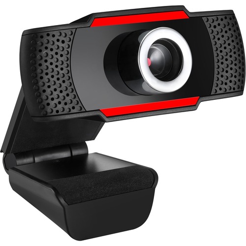 Adesso CyberTrack CyberTrack H3 Webcam - 1.3 Megapixel - 30 fps - Black, Red - USB 2.0 - 1280 x 720 Video - CMOS Sensor - Manual Focus - Microphone - Computer, Notebook, Smart TV - PC & Web Cameras - ADECYBERTRACKH3