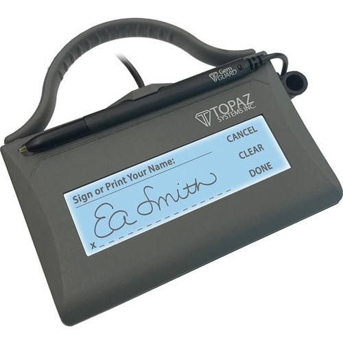 Topaz SignatureGem T-LBK462-HSX-RG Signature Pad - Active Pen - TAA Compliant - 4.40" x 1.30" Active Area - Wired - Black LCD - Backlight - USB