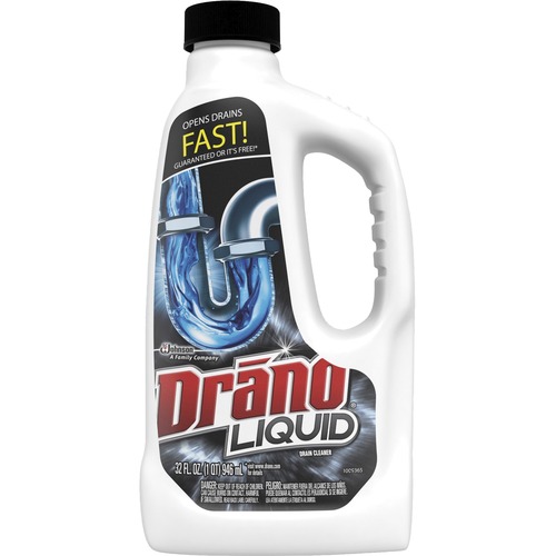 Drano Liquid Clog Remover - 32 fl oz (1 quart) - 12 / Carton - Corrosion Resistant, Phosphate-free, Easy to Use - White