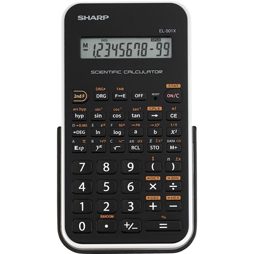 Sharp EL-501X2BWH Scientific Calculator - 146 Functions - Battery Powered, Large LCD, Durable, Hard Case - 1 Line(s) - 10 Digits - LCD - Battery Powered - 2 - LR1130 - 5.1" x 3.1" x 0.5" - Black, White - 1 Each