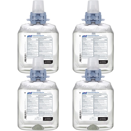 PURELL® Hand Sanitizer Foam Refill - 40.6 fl oz (1200 mL) - Kill Germs - Hand - Moisturizing - Clear - 4 / Carton
