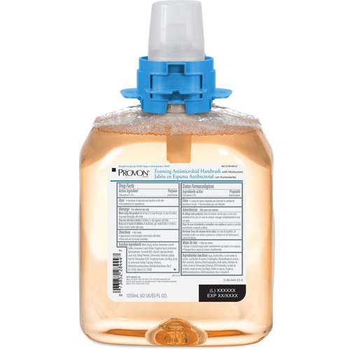 Provon FMX-12 Foaming Antimicrobial Handwash - Fruity Scent - 42.3 fl oz (1250 mL) - Kill Germs, Bacteria Remover - Hand - Amber - Rich Lather, Dye-free, Bio-based - 1 Each