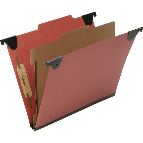 SKILCRAFT 2/5 Tab Cut Letter Recycled Hanging Folder - 1" Folder Capacity - 8 1/2" x 11" - 2" Expansion - 2 Fastener(s) - 1" Fastener Capacity - Top Tab Location - Top Tab Position - 1 Divider(s) - 25 pt. - 60% Recycled - 10 / Box - TAA Compliant