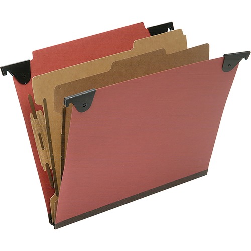 SKILCRAFT Straight Tab Cut Letter Recycled Hanging Folder - 2" Folder Capacity - 8 1/2" x 11" - 2" Expansion - 2 Fastener(s) - 1" Fastener Capacity - Top Tab Location - 2 Divider(s) - 25 pt. - 60% Recycled - 10 / Box - TAA Compliant