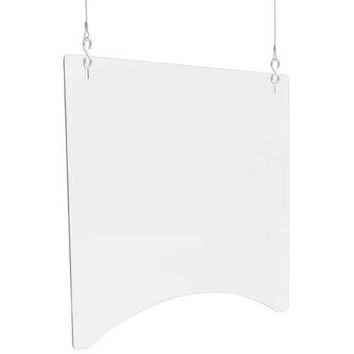 Deflecto Hanging Safety Barrier (Square), 24" x 24" - 23.8" Width x 23.8" Height - 2 Pack - Clear - Polycarbonate