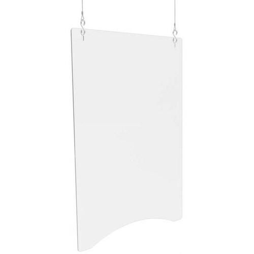 Deflecto Hanging Safety Barrier (Portrait), 24" x 36" - 23.8" Width x 35.8" Height - 2 / Carton - Clear - Polycarbonate