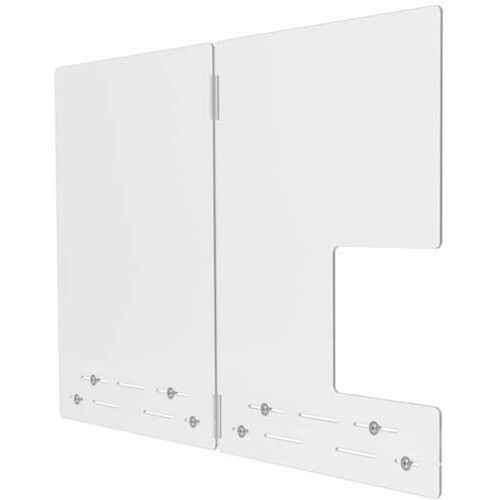 Deflecto Mounting Safety Barrier with Side Pass Through - 23.8" Width x 31.8" Height - 2 / Carton - Clear - Polycarbonate