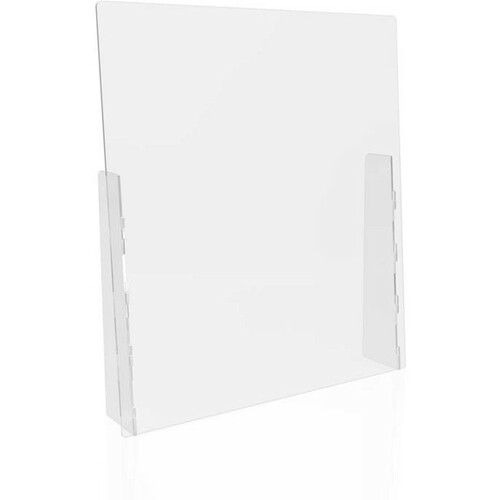 Deflecto Counter Safety Barrier - 31.8" Width x 36" Height - Clear - Acrylic