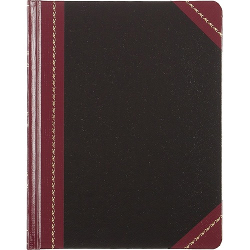 Rediform Ultima Series Record Book - Sewn Bound - White Sheet(s) - Black Cover - Paper - Recycled