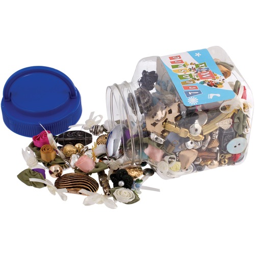 John Bead Jar Embellishment 200gram - Collage, Art Project - Assorted Shapes - 1 Each - Assorted