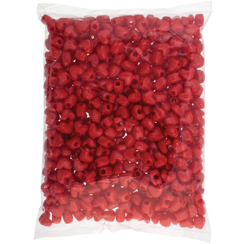 John Bead Ponybead Heart 10x12mm Opaque Red - Key Chain - 0.39" (10 mm)Height x 0.47" (12 mm)Width - Heart Shape - 500 / Pack - Opaque Red - Plastic, Lucite, Resin - Beads & Jewellery - JBD7142058402