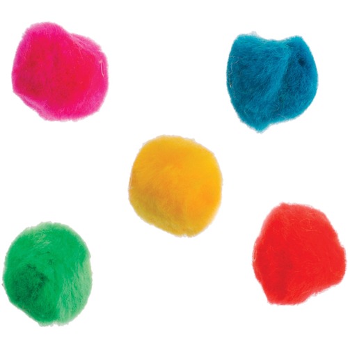 John Bead Pom Beads 1" Asst Neon - Project - 1" (25.40 mm)Height - 500 / Pack - Assorted Neon - Beads & Jewellery - JBD8400100201