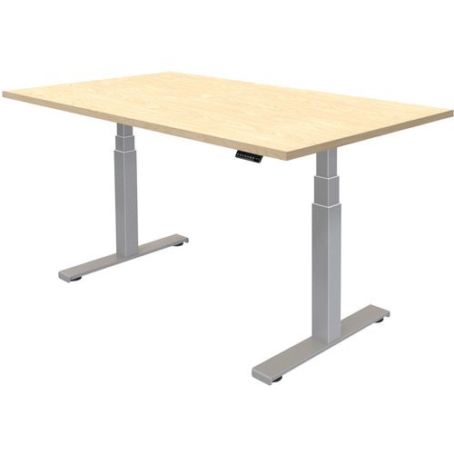 Fellowes Cambio™ Height Adjustable Desk - Maple (48IN x 24IN) - Maple Rectangle Top - 176 lb Capacity - 24.75" to 50.25" Adjustment - 48" Table Top Length x 24" Table Top Width - High Pressure Laminate (HPL) Top Material
