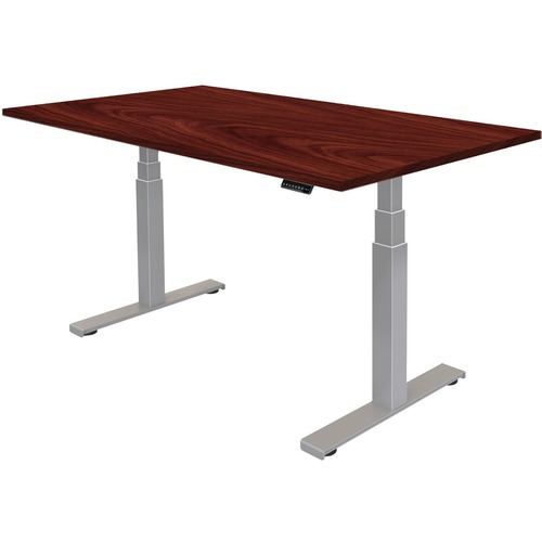 Fellowes Cambio™ Height Adjustable Desk - Mahogany (48IN x 24IN) - Mahogany Rectangle Top - 176 lb Capacity - 24.75" to 50.25" Adjustment - 48" Table Top Length x 24" Table Top Width - High Pressure Laminate (HPL) Top Material