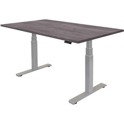 Fellowes Cambio™ Height Adjustable Desk - Gray Ash (48IN x 24IN) - Gray Ash Rectangle Top - 176 lb Capacity - 24.75" to 50.25" Adjustment - 48" Table Top Length x 24" Table Top Width - High Pressure Laminate (HPL) Top Material