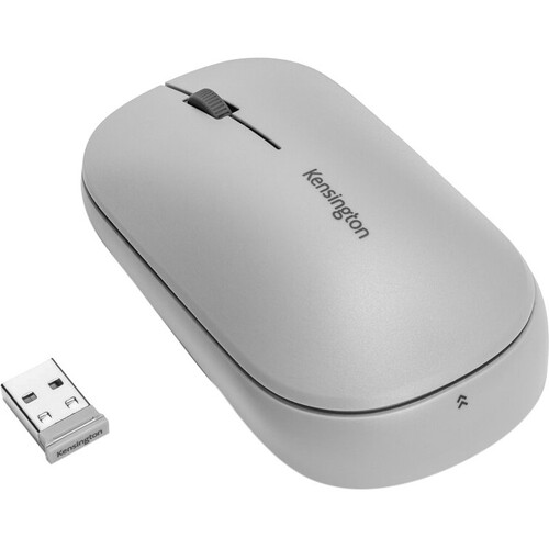 Kensington SureTrack Dual Wireless Mouse - Optical - Wireless - Bluetooth/Radio Frequency - 2.40 GHz - Gray - 1 Pack - USB 2.0 - 4000 dpi - Scroll Wheel - 3 Button(s) - Symmetrical - TAA Compliant