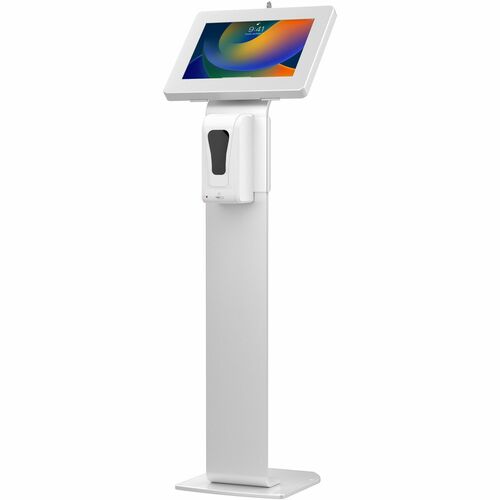 CTA Digital Premium Locking Floor Stand Kiosk with Automatic Soap Dispenser (White) - Up to 10.5" Screen Support - 48" (1219.20 mm) Height - Floor - Steel - White
