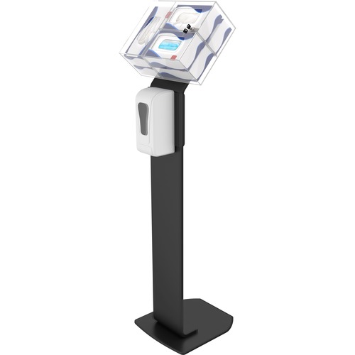 CTA Digital Premium Locking Sanitizing Station Stand (Black) - 48" (1219.20 mm) Height - Floor - Steel, Acrylic - Black
