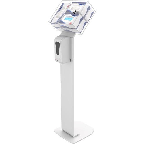 CTA Digital Premium Locking Sanitizing Station Stand (White) - 48" (1219.20 mm) Height - Floor - Steel, Acrylic - White