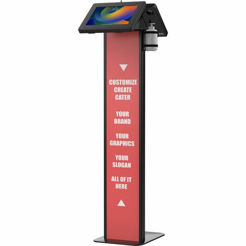CTA Digital Premium Dual Enclosure Locking Floor Stand Kiosk with Graphic Card Slot and Soap Dispenser Bracket (Black) - Up to 11" Screen Support - 48" (1219.20 mm) Height - Floor - Steel - Black