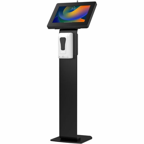 CTA Digital Premium Locking Floor Stand w/ Auto Soap Dispenser for iPad 10 & More - Up to 10.5" Screen Support - 48" (1219.20 mm) Height x 16" (406.40 mm) Width x 13.50" (342.90 mm) Depth - Floor - Steel - Black
