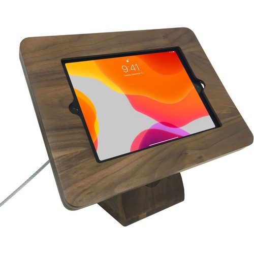 CTA Digital Wooden Security Kiosk Stand for iPad 10.2" 7th/ 8th/ 9th Gen - Up to 10.2" Screen Support - Walnut - Wood
