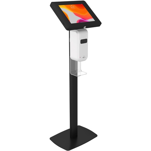 CTA Digital Thin Floor Stand, Dispenser & Security Enclosure - iPad 7-10 Gen & More - Up to 10.5" Screen Support - 45" (1143 mm) Height - Floor - Steel - Black