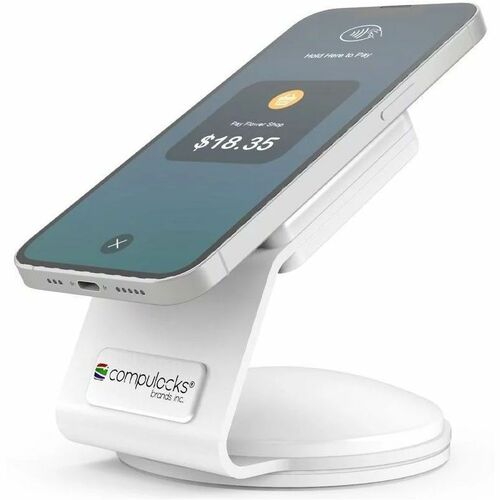 MacLocks Secured EMV / Smartphone Stand - SlideDock - 3.90" (99.06 mm) Height x 3.70" (93.98 mm) Width - Countertop, Wall Mountable - Aluminum - White