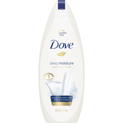 Dove Deep Moisture Body Wash - 12 fl oz (354 mL) - 12 oz - Bottle Dispenser - Body - Moisturizing - White - Sulfate-free, pH Balanced, Rich Lather - 6 / Carton