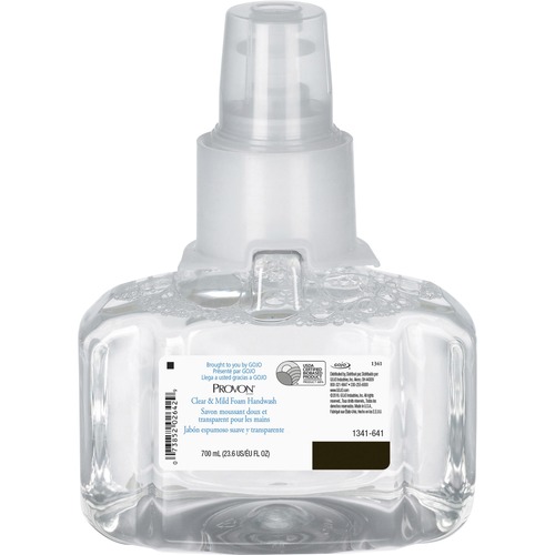 Provon LTX-7 Clear & Mild Foam Handwash Refill - Fragrance-free ScentFor - 23.7 fl oz (700 mL) - Pump Bottle Dispenser - Kill Germs - Hand - Moisturizing - Clear - Rich Lather, Dye-free, Bio-based, Fragrance-free - 1 Each