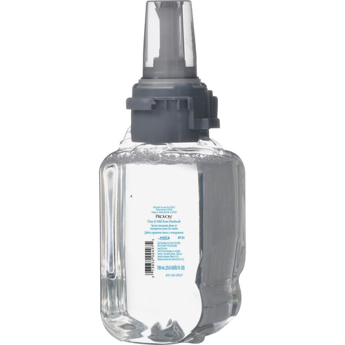 Provon ADX-7 Clear & Mild Foam Handwash - Fragrance-free ScentFor - 23.7 fl oz (700 mL) - Pump Bottle Dispenser - Kill Germs - Hand - Moisturizing - Clear - Rich Lather, Dye-free, Bio-based - 1 Each
