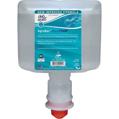 SC Johnson Antibacterial Foam Hand Soap - 40.6 fl oz (1200 mL) - Bacteria Remover - Hand - Antibacterial - Clear - Triclosan-free, Fragrance-free, Dye-free, Hygienic - 3 / Carton