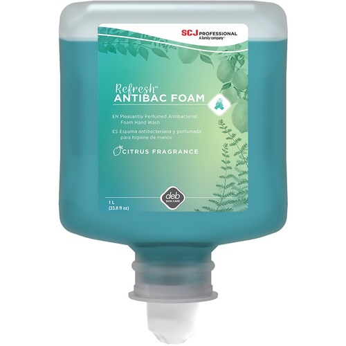 SC Johnson Refresh Foam Hand Soap - 33.8 fl oz (1000 mL) - Bacteria Remover - Hand - Moisturizing - Antibacterial - Green - Non-drying - 6 / Carton
