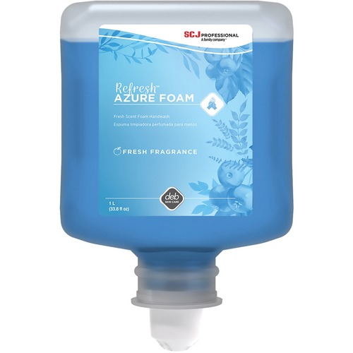 SC Johnson Foam Hand Soap - 1 L - Dirt Remover, Kill Germs - Hand - Blue - Anti-irritant, Non-drying - 6 / Carton
