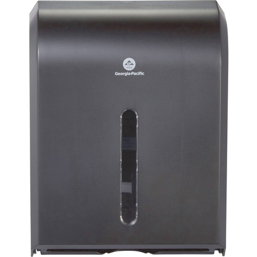 Georgia-Pacific Combi-Fold Paper Towel Dispenser - C Fold, Multifold, BigFold, Z Fold Dispenser - 400 x C Fold, 600 x Multifold - 15.5" Height x 11" Width x 5.3" Depth - Plastic - Black - Durable, Key Lock - 1 / Carton