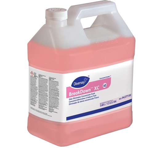 Diversey BreakDown Odor Eliminator - Concentrate - 192 fl oz (6 quart) - Fresh Scent - 2 / Carton - Bactericide - Red