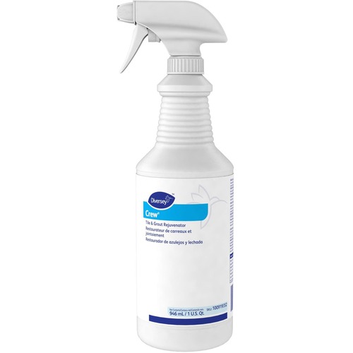 Diversey Crew Tile & Grout Rejuvenator - Ready-To-Use - 32 fl oz (1 quart) - Chlorine Scent - Yellow Spray Bottle - 12 / Carton