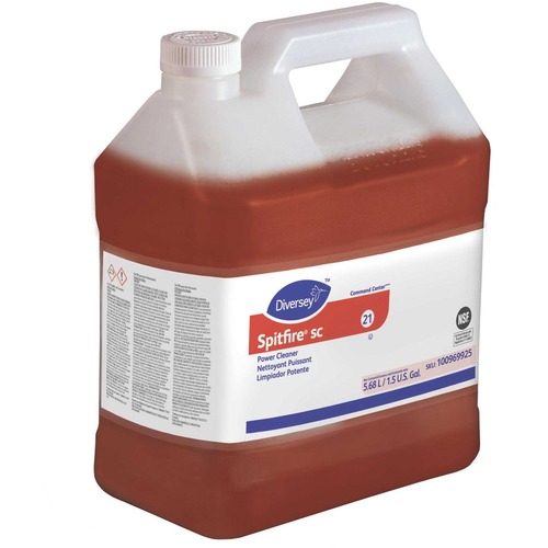 Diversey Spitfire SC Power Cleaner - Ready-To-Use - 192 fl oz (6 quart) - Fresh Pine Scent - 2 / Carton - Rinse-free, Residue-free, Streak-free - Red