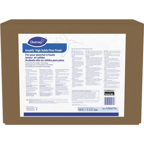 Diversey Amplify High Solids Floor Finish - Ready-To-Use - 640 fl oz (20 quart) - Bland Scent - 1 Each - Durable, Low Odor, Easy to Use - White