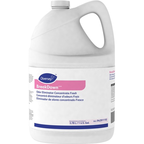 Diversey Fresh Odor Eliminator Concentrate - Ready-To-Use/Concentrate - 128 fl oz (4 quart) - Fresh Scent - 4 / Carton - Bactericide - Red