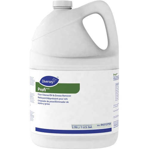 Diversey Profi Floor Cleaner/Grease Remover - 128 fl oz (4 quart) - Surfactant Scent - 4 / Carton - Solvent-free, pH Neutral, Butyl-free - White