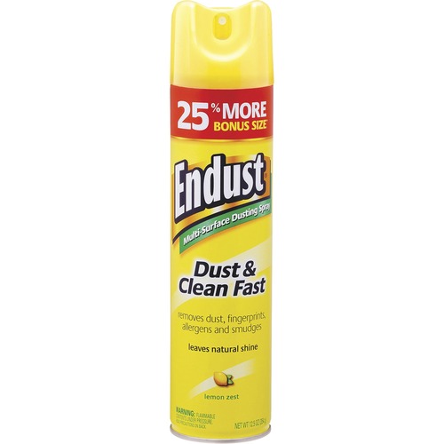 Diversey ENDUST Lemon Dust & Clean Spray - Ready-To-Use Aerosol - 12.50 oz (0.78 lb) - Lemon Zest Scent - 1 Each - Clear