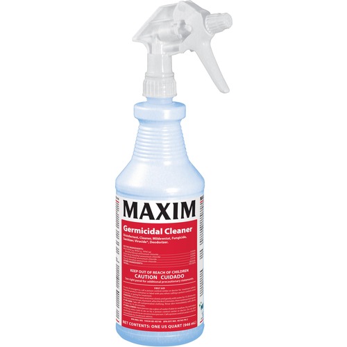 Maxim Germicidal Cleaner - 12 / Carton - Deodorant, Disinfectant, Non-porous - Yellow