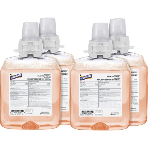 Genuine Joe Antibacterial Foam Soap Refill - Orange Blossom ScentFor - 42.3 fl oz (1250 mL) - Bacteria Remover - Hand, Skin - Antibacterial - Orange - 4 / Carton
