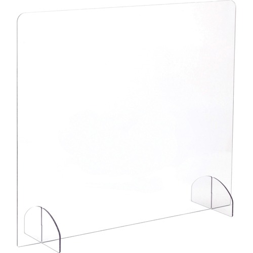 Safco Portable Freestanding Acrylic Sneeze Guard - Clear, Transparent - Acrylic
