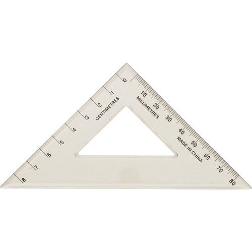 Westcott 45° Set Square - bulk - Acrylic Plastic - Clear - 1 Each - Geometry - ACM00445