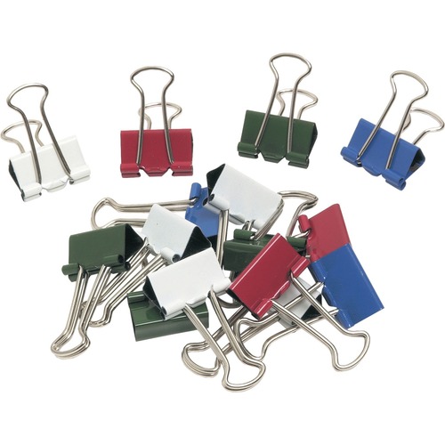 Westcott 3/4" (19 mm) Coloured Fold Back Clips, 100/box - 0.4" Size Capacity - for Paper, Office - Rust Resistant, Removable Handle, Storage Space, Easy to Use, Foldable - 100 / Box - Assorted - Tempered Steel -  - ACM00500